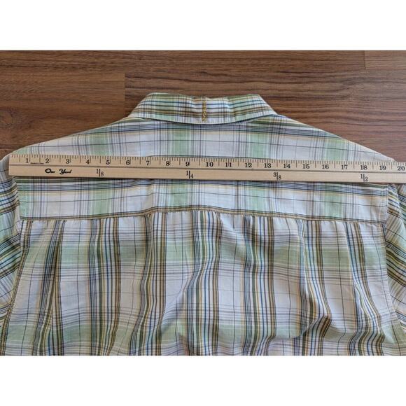 Quicksilver Shirt Mens XL Green Plaid Button Up Short Sleeve Cotton Y2K B8 - Picture 11 of 13